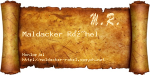 Maldacker Ráhel névjegykártya